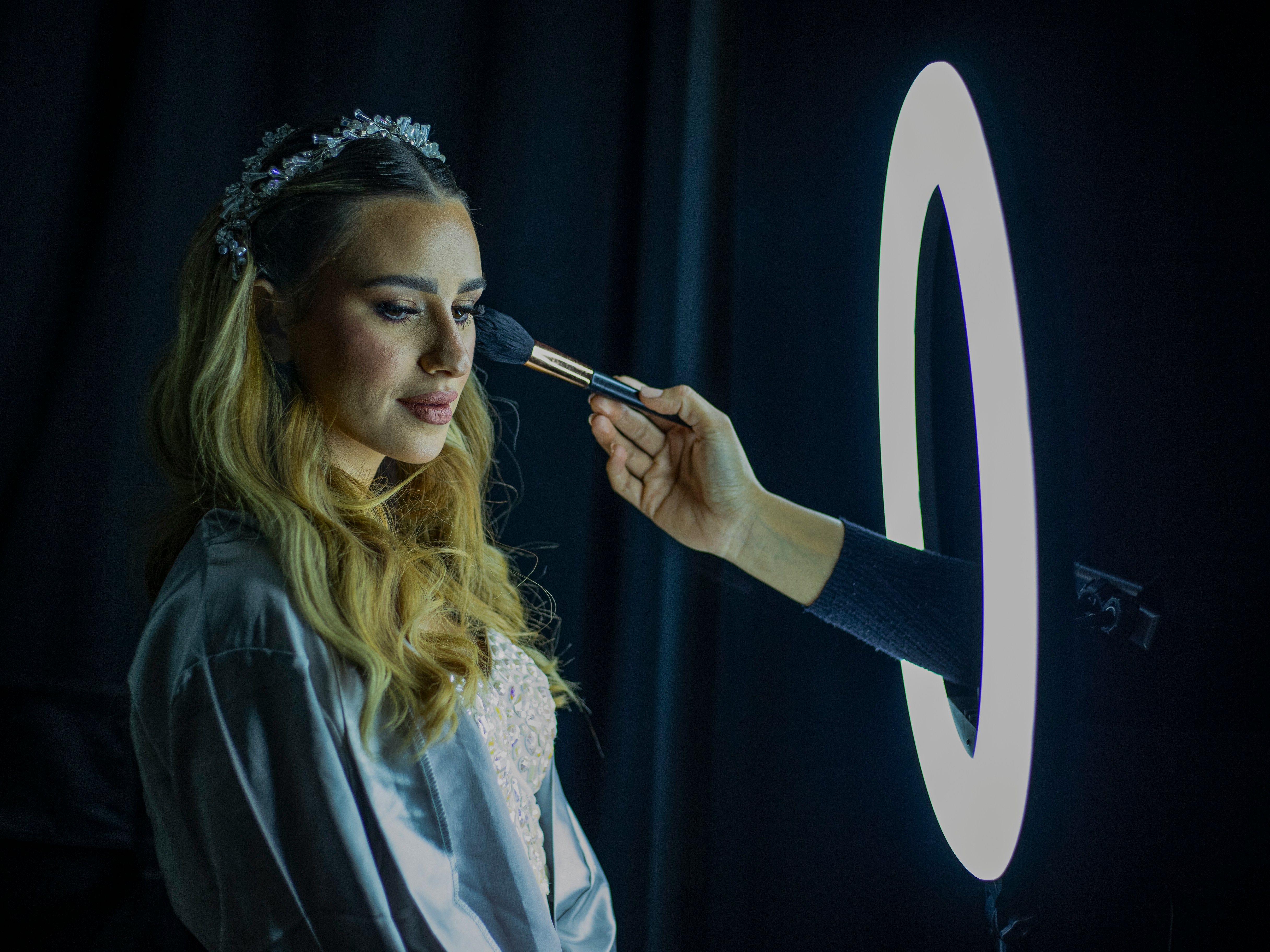 Make-up Application thru ring light